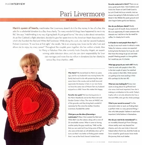 Pari Livermore in Marin Magazine